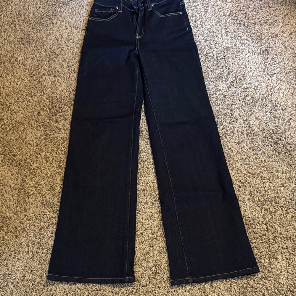 Women's Risen Dark Denim Wide-Leg Jeans